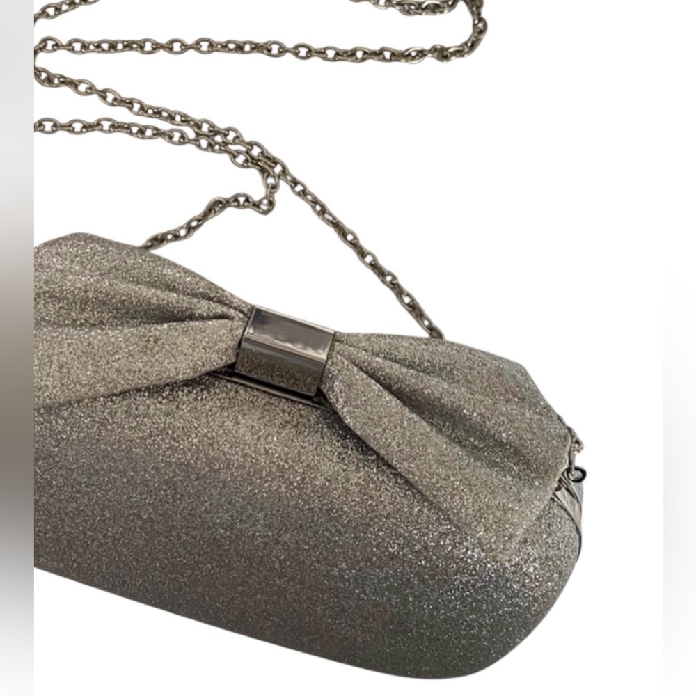 ALDO Sparkle Silver Clutch with Bow